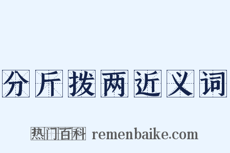 分斤拨两近义词是什么意思的图片